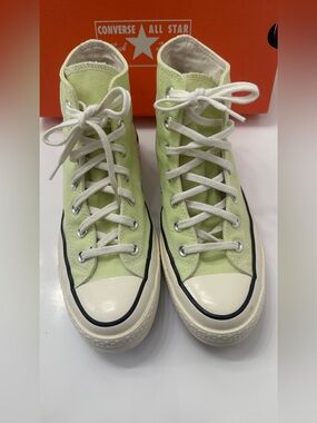 Converse High Top Sneakers in Light Lime and White